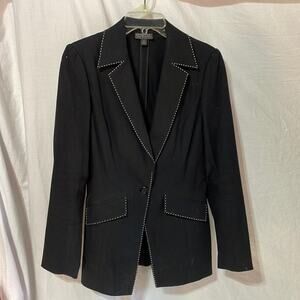 Classics Entier 8 black 💯cotton jacket white stitching shaped fit puff shoulder